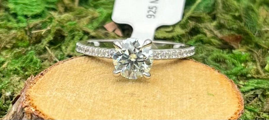 1 Carat Moissanite Sterling Silver Ring  Size 7