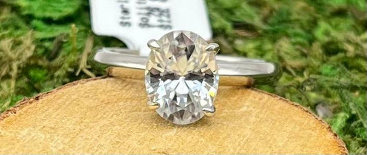 1.26 ct Oval Moissanite Sterling Silver Ring Size 7