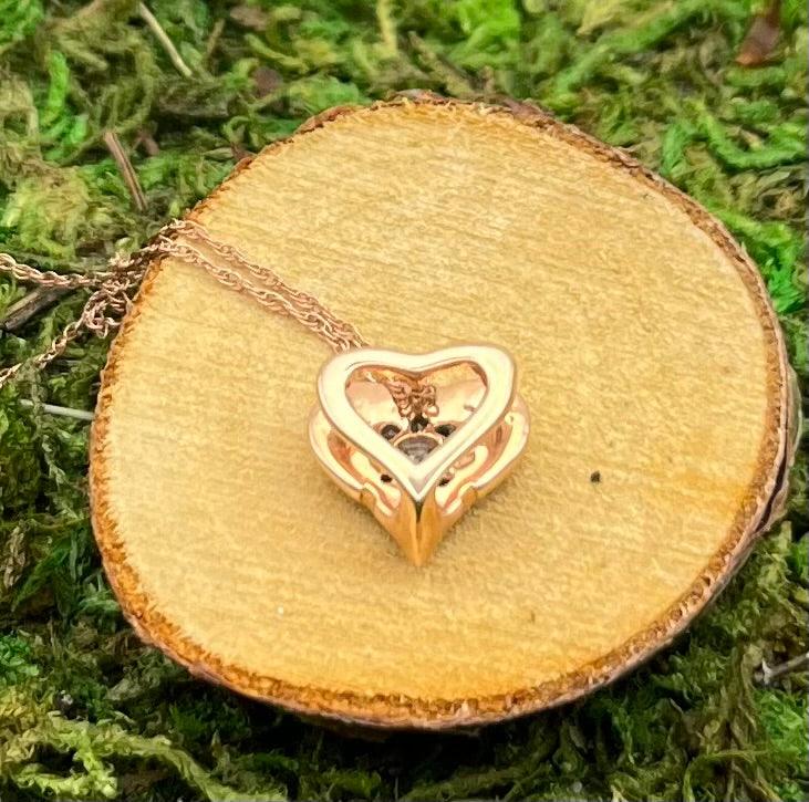 .25 ctw Diamond 10kt Rose Gold Heart Necklace