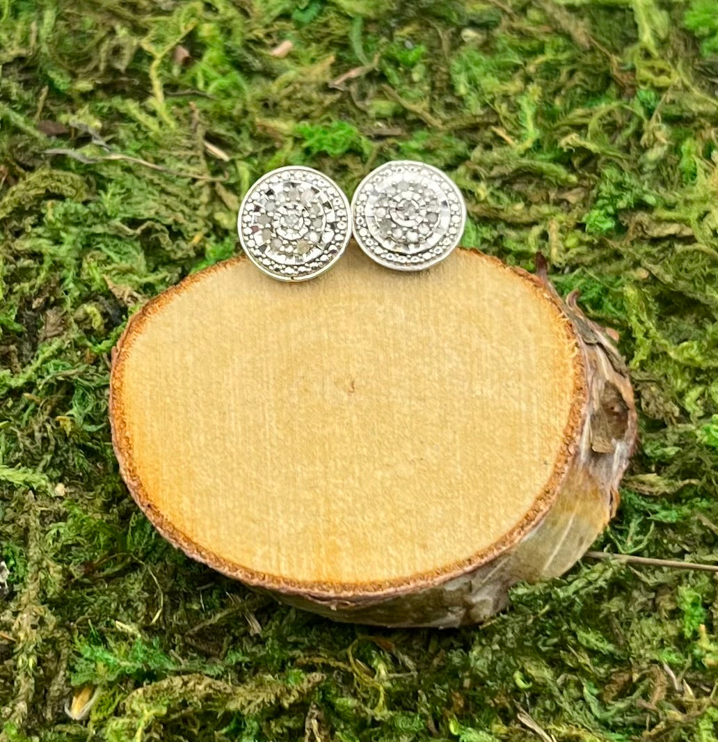 .10 Diamond Earrings in Sterling Silver