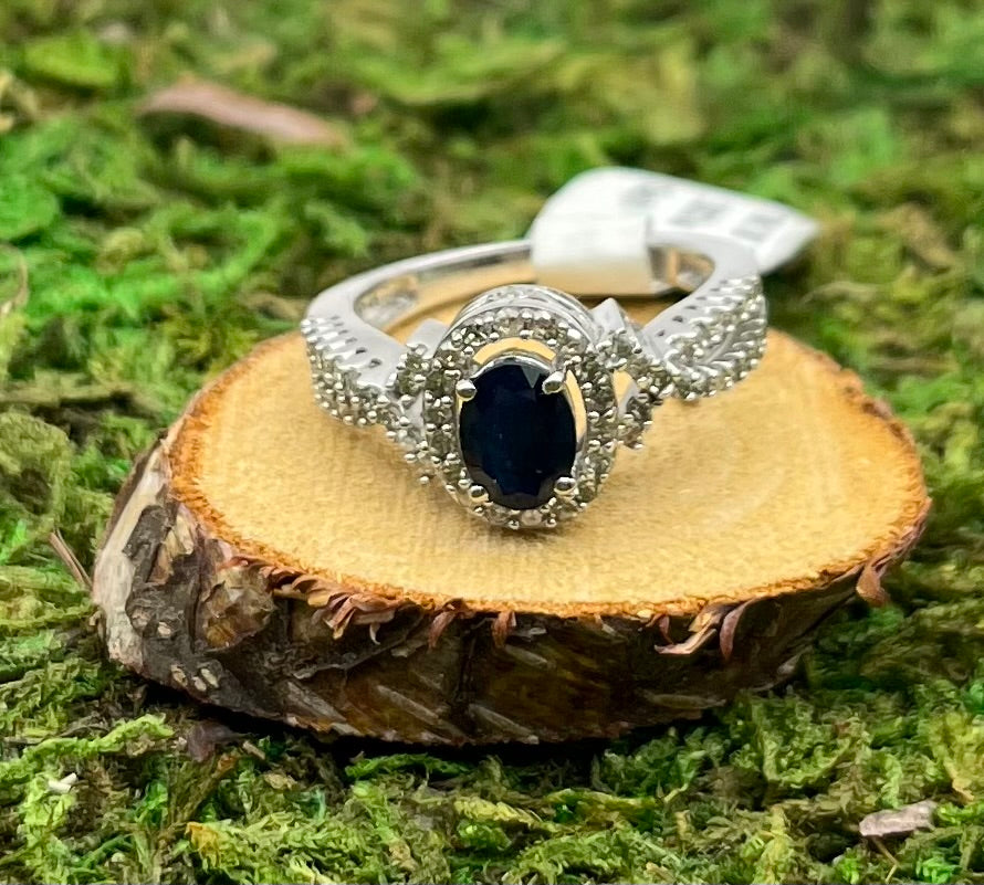 .50 ctw Diamond and Sapphire Ring