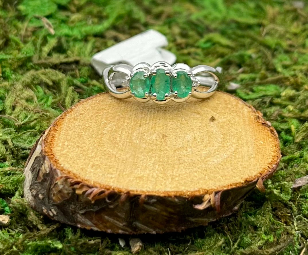 .43 ct Emerald/Diamond White Gold Ring