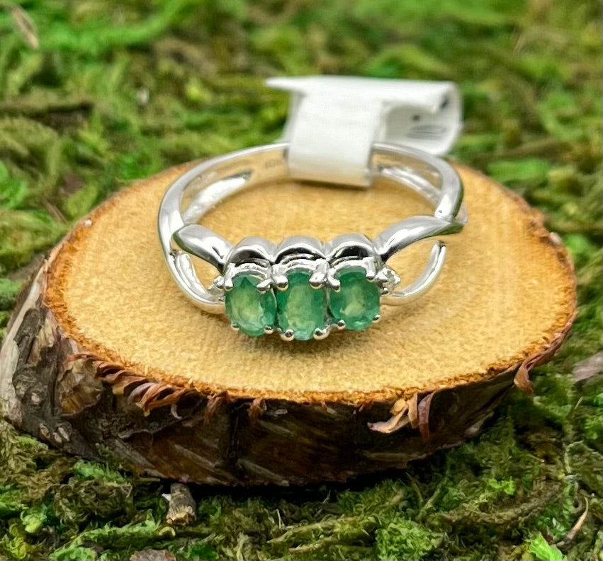 .43 ct Emerald/Diamond White Gold Ring
