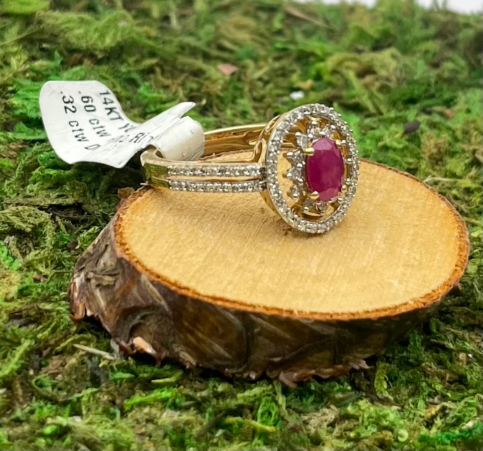 Ruby and Diamond 14kt Gold Ring